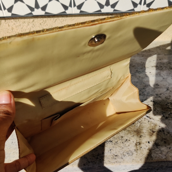 Vintage Gold Beaded Clutch Purse - Picture 5 of 5